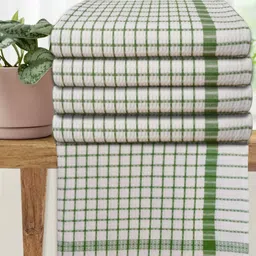 Athom Living Green & White 5 Pcs Striped Cotton 210 GSM Bath Towel-picture-24