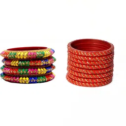 SHRASHTI Multi Glass Artificial Stones & Beads Bangle-picture-37