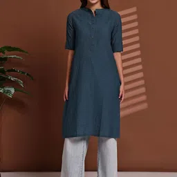 Enchanted Drapes Women Striped Daily Pure Cotton Straight Kurta-picture-25
