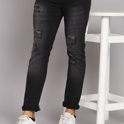 Metronaut Men Classic Straight Fit Highly Distressed Light Fade Jeans-image-90