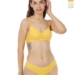 Liigne Pack Of 2 Non Padded Bra Pure Cotton Lingerie Set-picture-17