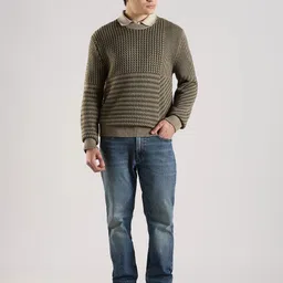 Calvin Klein Jeans Self Design Round Neck Relaxed Fit Woollen Pullover image 5