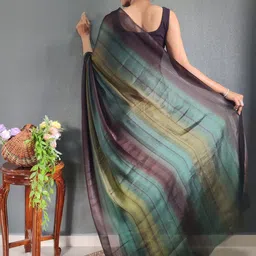 KAYOMMI Striped Pure Crepe Ready to Wear Saree image 3
