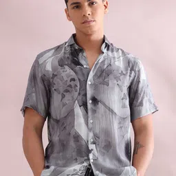 HOUSE OF MAHNOTS Men Relaxed Boxy Opaque Printed Casual Shirt-picture-16