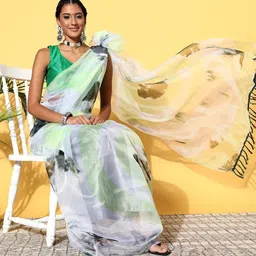 all about you Tie and Dye Organza Saree image 5