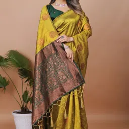 Moda Rapido Ethnic Motifs Zari Silk Blend Banarasi Saree image 3