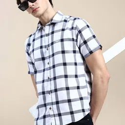 SHOWOFFFF Men Standard Slim Fit Tartan Checks Checked Casual Shirt-picture-16