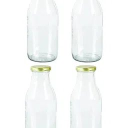 1ST TIME Set Of 6 Transparent Glass Freezer Safe Water Bottle image 3