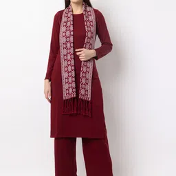 KEIKO Women Flared Sleeves Sequinned Jacquard Kurta-image-46