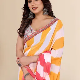 Winza Designer Leheriya Poly Georgette Leheriya Saree image 2