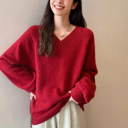 StyleCast Women V-Neck Long Sleeves Oversize Pullover Sweater-picture-20