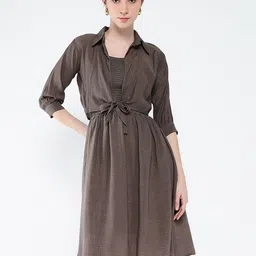 SHOWOFF Crepe Fit & Flare Dress image 2