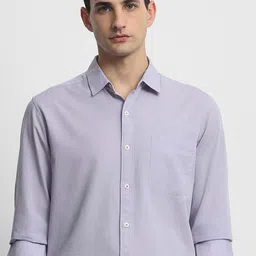 Mufti Men Slim Fit Solid Spread Collar Casual Shirt-picture-32