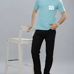 FALTU.CO Men Typography Printed Round Neck Pure Cotton Oversized T-shirt image 4