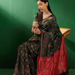 Suha Woven Design Zari Art Silk Banarasi Saree image 3