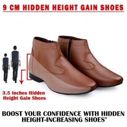 Bxxy Men Height Increasing Block-Heeled Formal Boots image 3