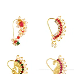 vivastri Gold Plated Alloy Nath Nose Pins-picture-23