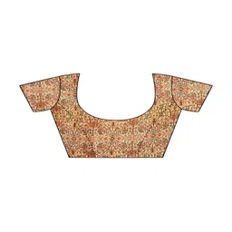 FABMORA Solid Floral Printed Pure Georgette Saree image 4