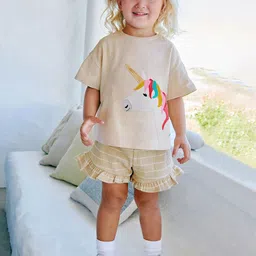 YK Girls Printed T-shirt With Shorts-image-40