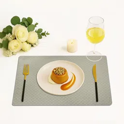 LUXEHOME INTERNATIONAL Grey 4 Pieces Textured Table Placemats-picture-39