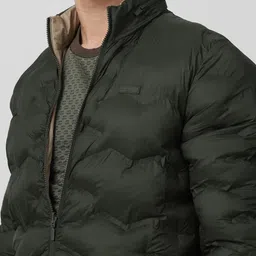 Mufti Men Mock Collar Solid Reversible Padded Jacket image 4