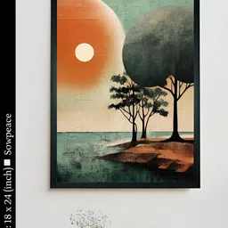 SOWPEACE Orange & Grey 1 Piece Canvas Abstract Wall Photographs-picture-28