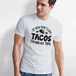 Seekbuylove Funny Taco Typography Printed Pure Cotton Bio Finish T-shirt image 3