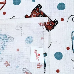 MAFATLAL White & Red 1 Printed Cotton 250 GSM Bath Towel image 2