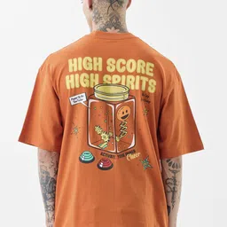 Snitch Men Graphic Printed Round Neck Cotton Oversized T-shirt image 2