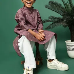 Sangria Boys Woven Silk Kurta with Salwar image 3