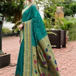 Mitera Floral Zari Paithani Saree image 4
