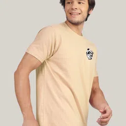 Greylongg Men Printed Extended Sleeves Applique T-shirt image 4