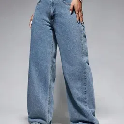 VK FASHION Women Jean Wide Leg Mid-Rise No Fade Stretchable Jeans-image-34