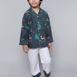 Little Clothings Christmas Boys Organic Cotton Printed Night suit-picture-49