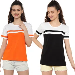 DEEPMAYRA COLLECTION Women 2 Colourblocked T-shirt-picture-32