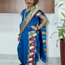 Mom and Me Girls Art Silk Sarees image 4