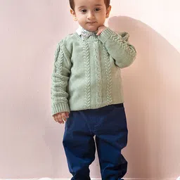 THE BABY TRUNK Kids Cable Knit Self Design Woollen Pullover image 5
