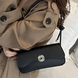 LULU & SKY PU Structured Shoulder Bag with Bow Detail image 3