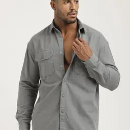 Blu MNKY Smart Typography Printed Spread Collar Slim Fit Casual Cotton Shirt image 4