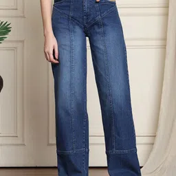 PUELLA Women High-Rise Straight Fit Light Fade Clean Look Stretchable Jeans-picture-21