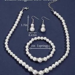 ISLANA White Alloy Jewellery Set image 2