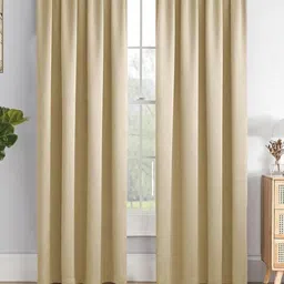 HOMEMONDE Beige 2 Pieces Black Out Door Curtains-image-67