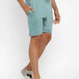 alan jones Solid Men Green Regular Shorts, Sports Shorts, Basic Shorts, Casual Shorts image 3