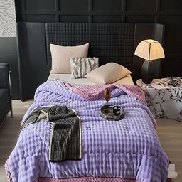 JC HOME Purple & Pink Mild Winter Double Bed Blanket-picture-23
