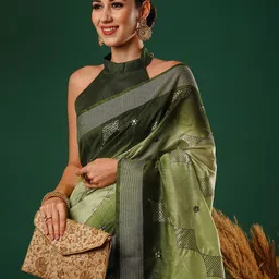 Satrani Ombre Sequinned Pure Silk Saree image 2