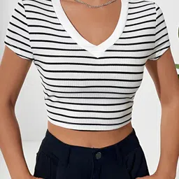 sollobell Striped Cotton Crop Top-image-13