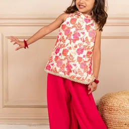 Jilmil Girls Floral Printed Kurta with Sharara-image-56
