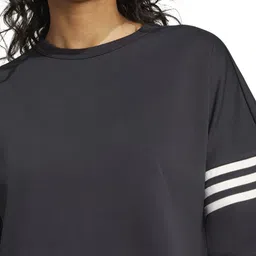 adidas originals ADIDAS Women Solid Round Neck Cotton Relaxed Fit T-shirt image 2