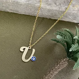 Digital Dress Room Gold-Plated Alphabet V Pendent image 1