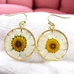 Elnorah Stainless Steel Gold-Plated Circular Shaped Drop Earrings-picture-10